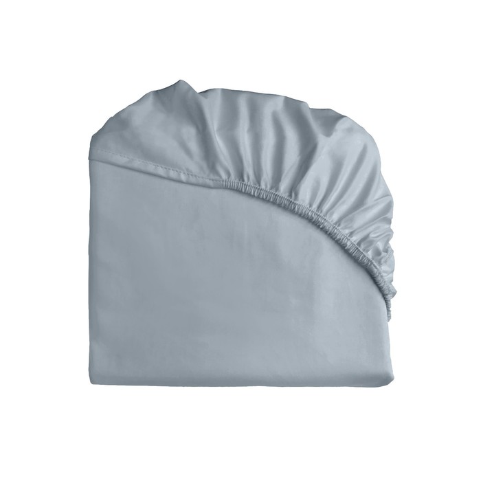 фото Простыня на резинке satin luxe, размер 200x220x20 см, цвет дымчато-синий primavelle