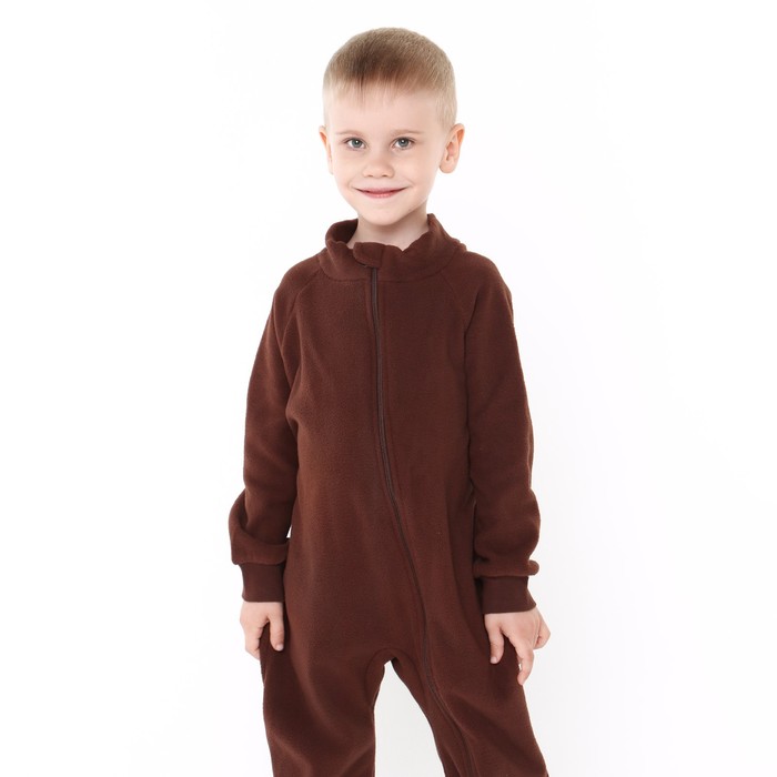 фото Комбинезон воротник-стойка, цвет коричневый (brown), рост 86-92 см рыжик