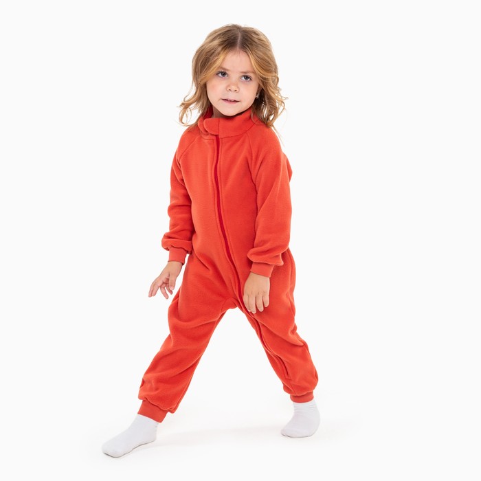 фото Комбинезон воротник-стойка, цвет терракотовый (aurora red), рост 86-92 см рыжик