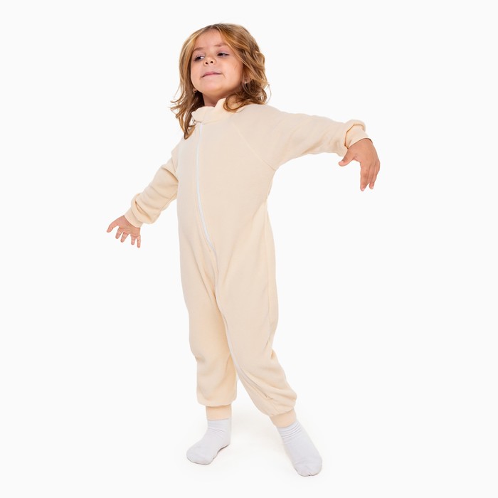 фото Комбинезон воротник-стойка, цвет молочный (ivory), рост 104-110 см рыжик