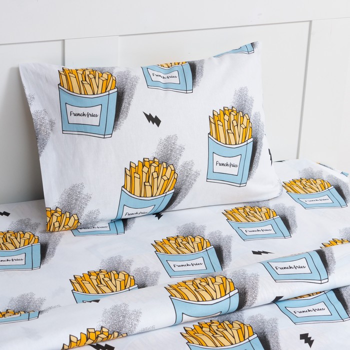 

Постельное бельё Этель 1,5 сп "French fries", 143х215 см, 150х214 см, 50х70 см -1 шт, 100% хлопок, бязь