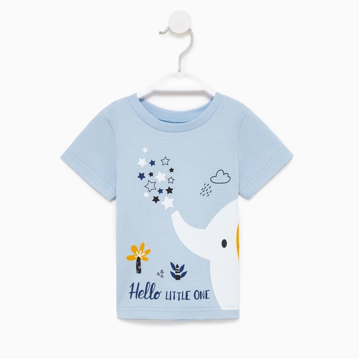 фото Футболка детская, цвет голубой, рост 98 см luneva