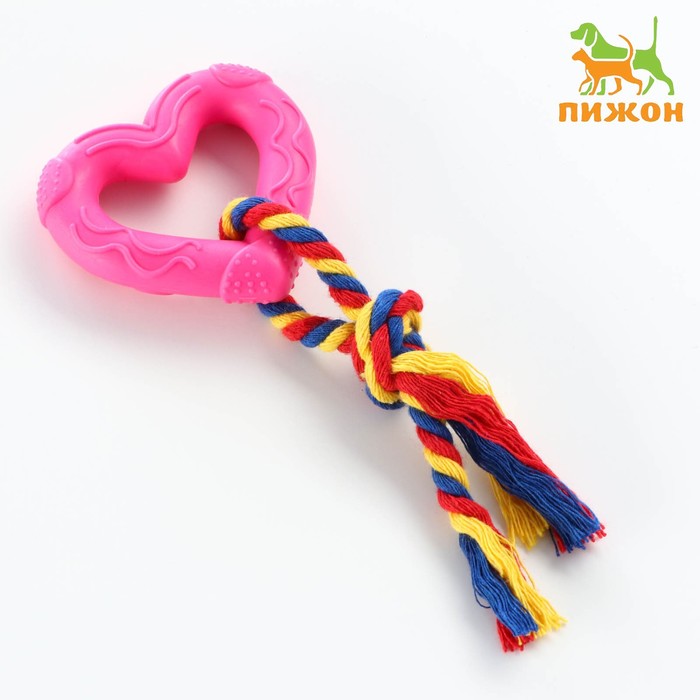

Игрушка "Сердечко с канатом", 7 см, розовое