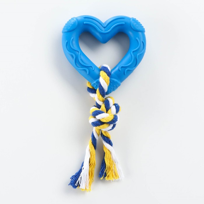 Игрушка "Сердечко с канатом", 7 см, синее