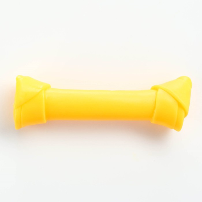 Игрушка пищащая "Кость-лакомство" для собак, 13 см, жёлтая