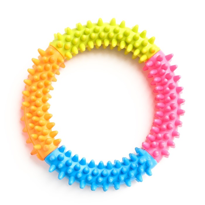 Игрушка жевательная для собак "Кусочек счастья", 12 см, разноцветная