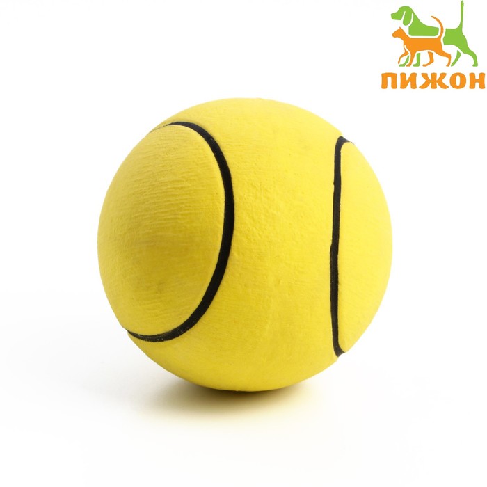Мячик цельнолитой Теннис прыгучий, TPR, 6,3 см, жёлтый