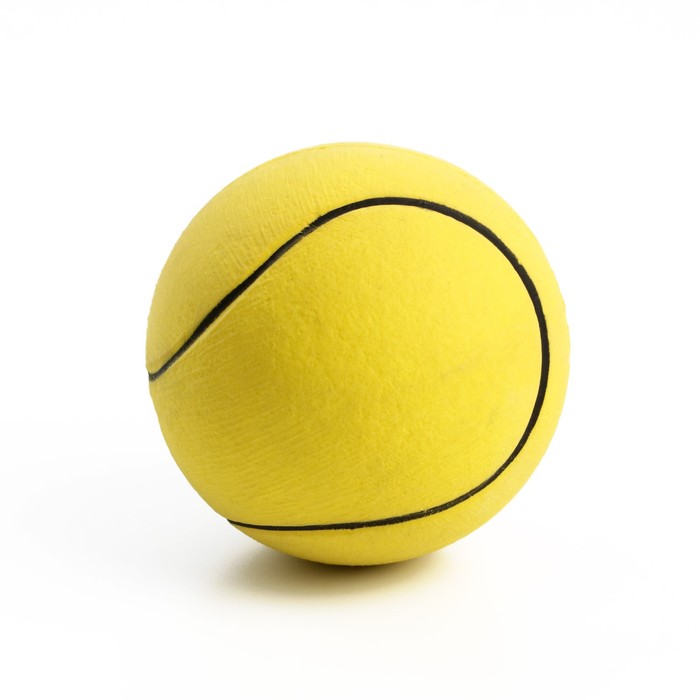 фото Мячик цельнолитой "теннис" прыгучий, tpr, 6,3 см, жёлтый пижон