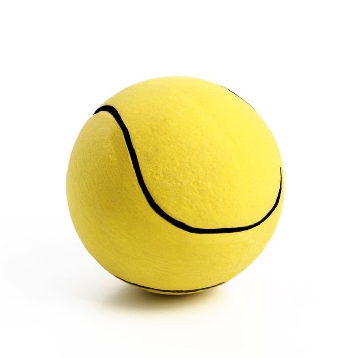 Мячик цельнолитой "Теннис" прыгучий, TPR, 6,3 см, жёлтый