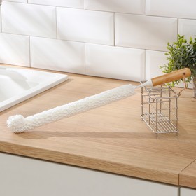 Ёрш для посуды Доляна Meli, бамбуковая ручка, EVA, длинный, 47×5 см