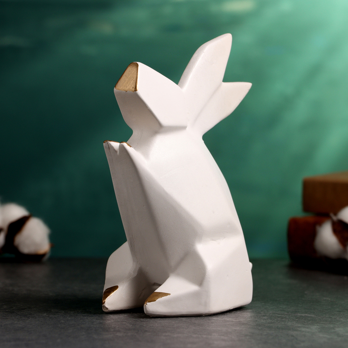 объемное оригами 6 заяц фантазер Копилка Заяц оригами белый, 18 х13х10см