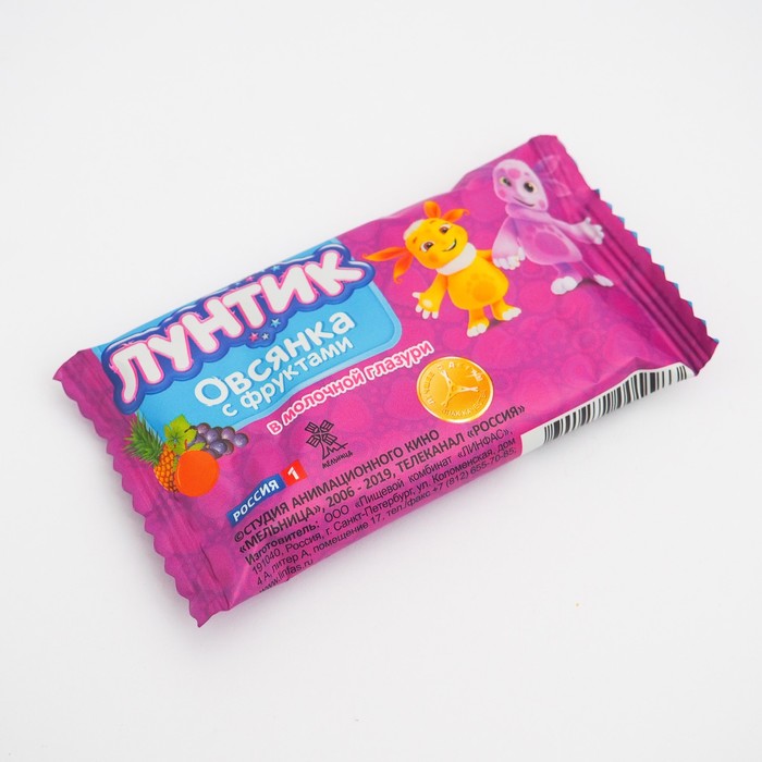 

Батончик ЛУНТИК овсянка с фруктами в молочной глазури 40г