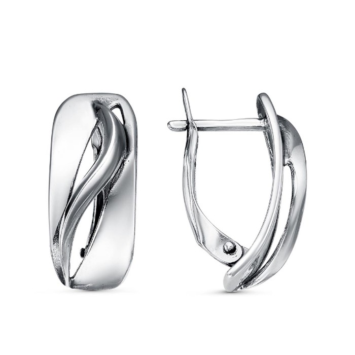 

Серьги "Линия" изгиб, посеребрение с оксидированием