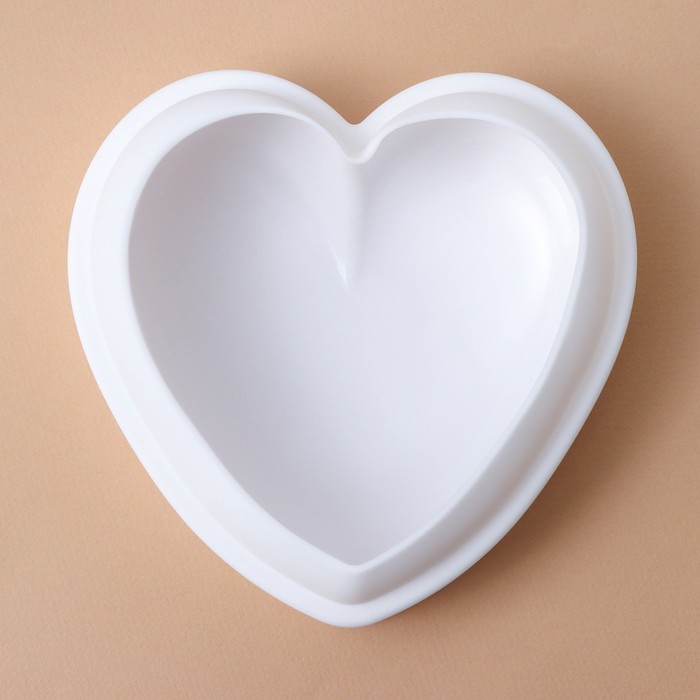 Форма для выпечки и муссовых десертов 15,5х15,5х5,5 см "Сердце", цвет белый