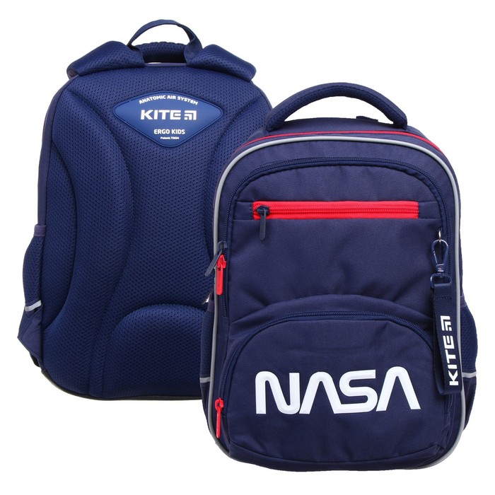 Рюкзак школьный NASA, 38 х 29 х 16 см, эргономичная спинка, синий рюкзак школьный 38 х 29 х 16 см grizzly эргономичная спинка чёрный