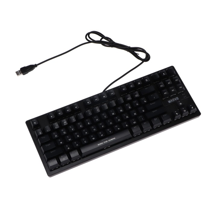 фото Клавиатура marvo kg901, игровая, проводная, механическая, 87 клавиш, usb, подсветка, черная