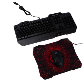 

Игровой набор MARVO CM306, клавиатура+мышь+ковер, проводной, чёрный