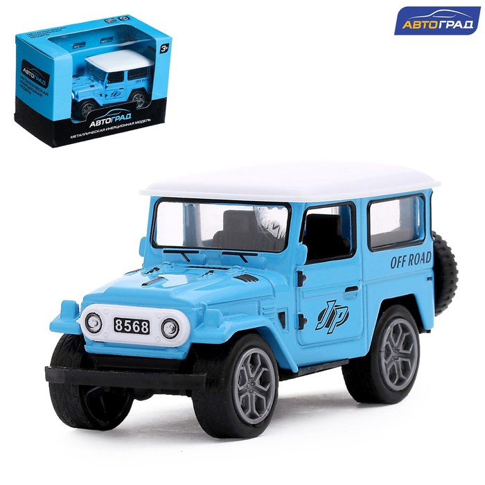 Машина металлическая «Джип», инерционная, цвет синий цена и фото