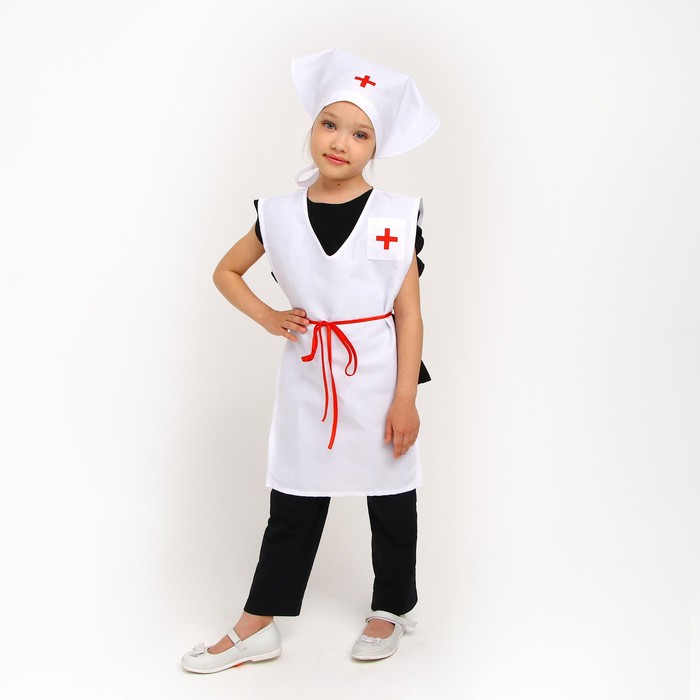 фото Карнавальный костюм"медсестра"накидка с карманом,косынка,,р98 -116 страна карнавалия