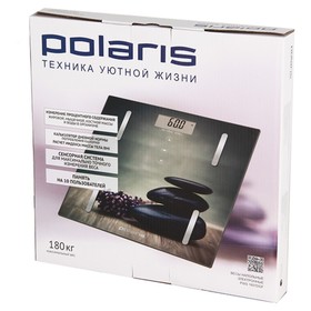 Весы напольные Polaris PWS-1857-DGF, электронные, диагностические, до 180 кг, камни