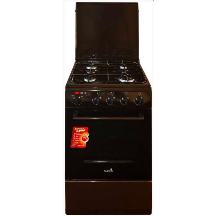 фото Плита cezaris пгэ 1000-03 газовая, 4 конфорки, электрическая духовка, коричневая
