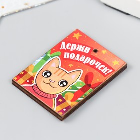 

Бирка "Кот. Подарок" 3х4 см