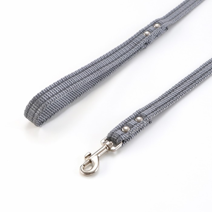 

Поводок капроновый светоотражающий, 120 х 1,5 см, серый