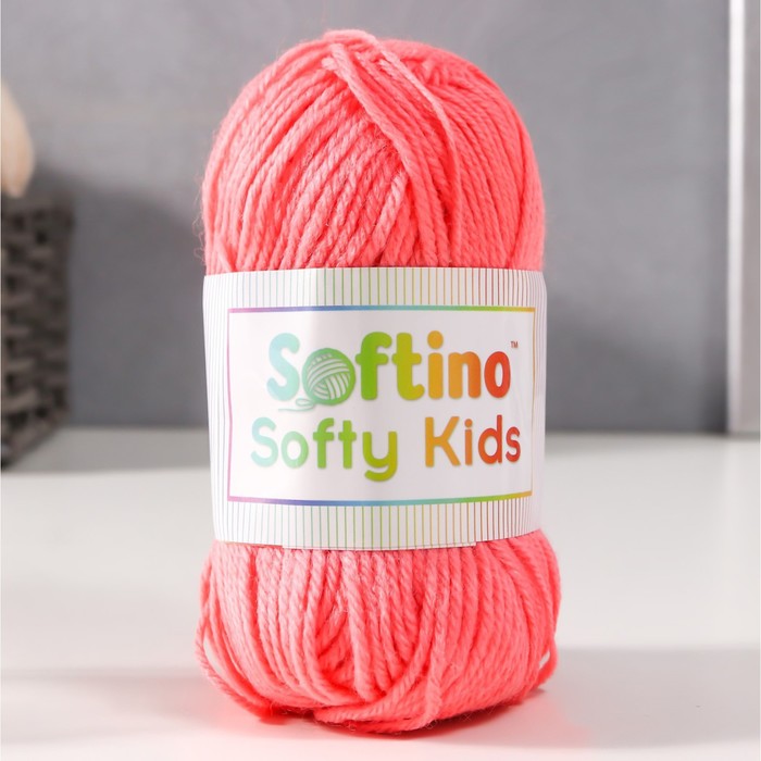 

Пряжа 100% акрил "Softy Kids" 90м ±5м 50 гр цвет 06 лососево-розовый