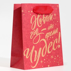 

Пакет крафтовый вертикальный «Время чудес», S 12 × 15 × 5.5 см