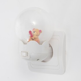 Ночник 'Мишка с карандашом' LED белый 7х7х11 см Ош