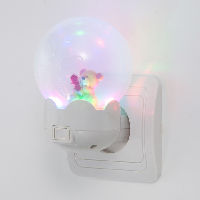 

Ночник "Мишка с карандашом" LED белый 7х7х11 см