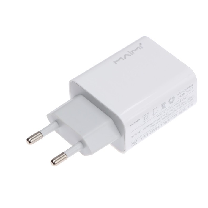 Сетевое зарядное устройство Maimi C52, 1 USB, 3 А, Quick Charge 3.0, белый