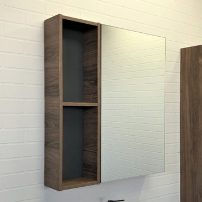 Зеркало шкаф Comforty Порто 75 для ванной комнаты, цвет дуб темно-коричневый зеркало шкаф comforty порто 90 дуб темный коричневый