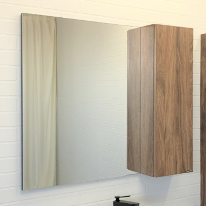 Зеркало шкаф Comforty Порто 90 для ванной комнаты, цвет дуб тёмный-коричневый зеркало шкаф comforty порто 90 дуб темный коричневый