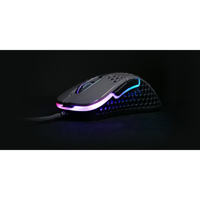 Мышь Xtrfy M4, игровая, проводная, подсветка RGB,16000 dpi, USB, Glossy Gray