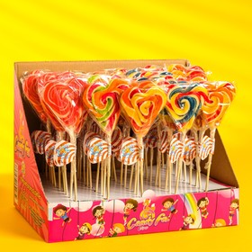 

Леденцовая карамель на палочке Candy Fox "Сердце", фасовка 50 шт, 30 г
