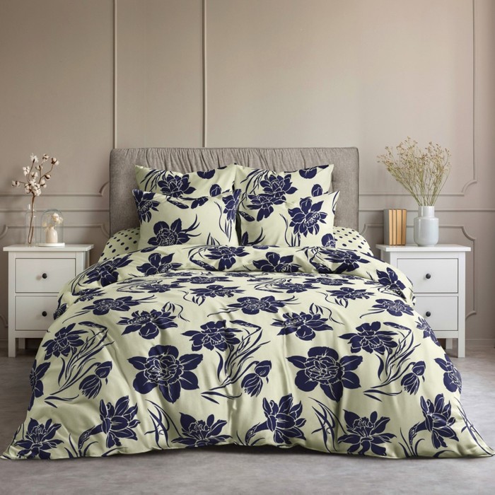 фото Постельное бельё евро ночь нежна тюльпаны 220х200 см, 220х200 см, 70х70 см 2шт, бязь, 120г/м², 100% хлопок