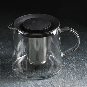 Чайник заварочный «Локи», 1 л, 17,5×13×12,5 см, цвет крышки чёрный