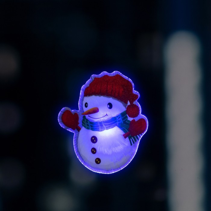 Светодиодная игрушка на липучке «Снеговик» 7.5 × 8.5 см, батарейки LR44х3, свечение мульти светодиодная игрушка на липучке дед мороз 7 × 10 см батарейки lr44х3 свечение мульти