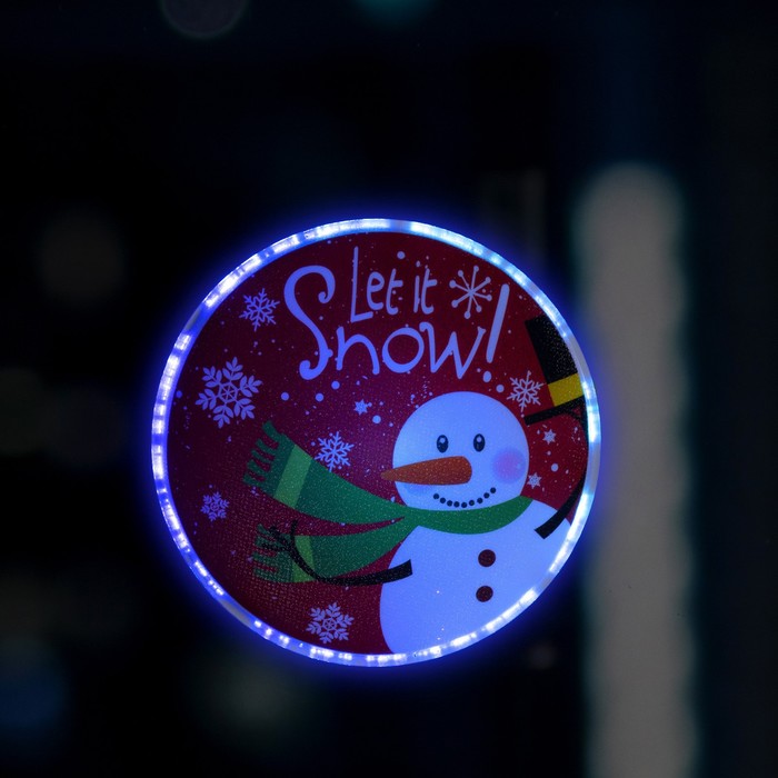 Светодиодная игрушка на липучке «Снеговик» 13 см, батарейки LR44х3, свечение мульти светодиодная игрушка на липучке дед мороз 7 × 10 см батарейки lr44х3 свечение мульти