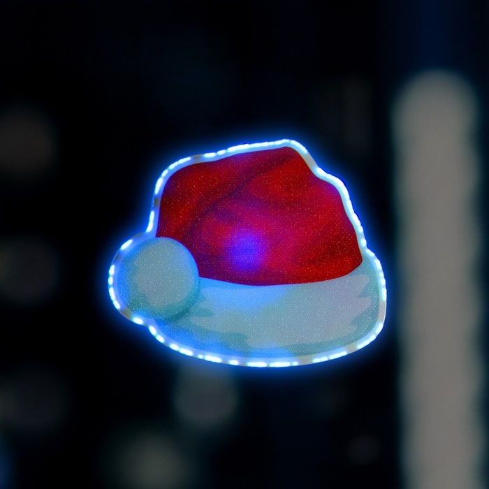 Светодиодная игрушка на липучке «Новогодний колпак» 10 × 8.5 см, батарейки LR44х3, свечение мульти светодиодная игрушка на липучке дед мороз 7 × 10 см батарейки lr44х3 свечение мульти