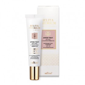 

Крем-тинт для лица Belita Premium SPF20 с тональным эффектом «Коррекция тона и морщин», 30 мл