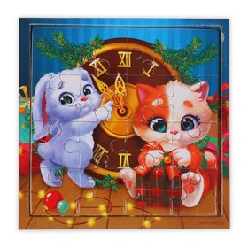 

Пазл «Зайчик и котик»