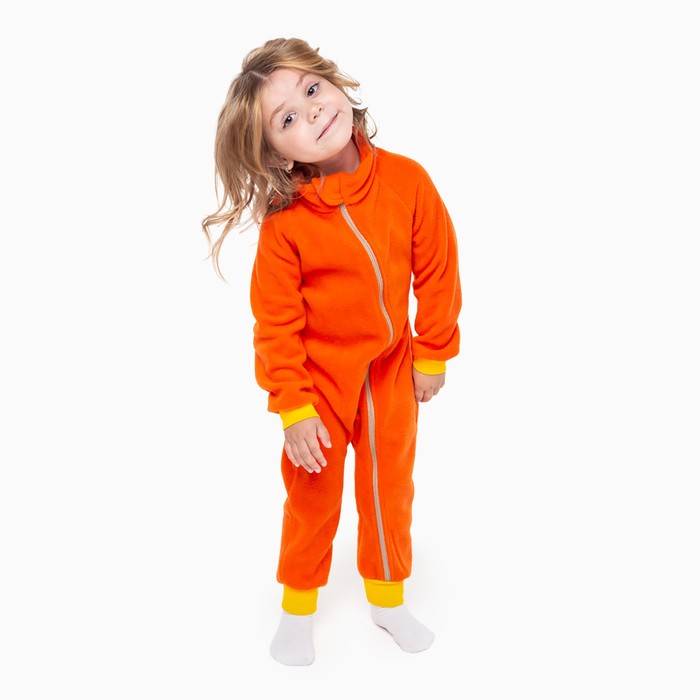 Комбинезон для девочки, цвет оранжевый, рост 80-86 см