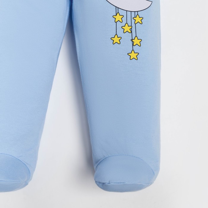 Ползунки детские, цвет голубой/луна, рост 68 см 9127722