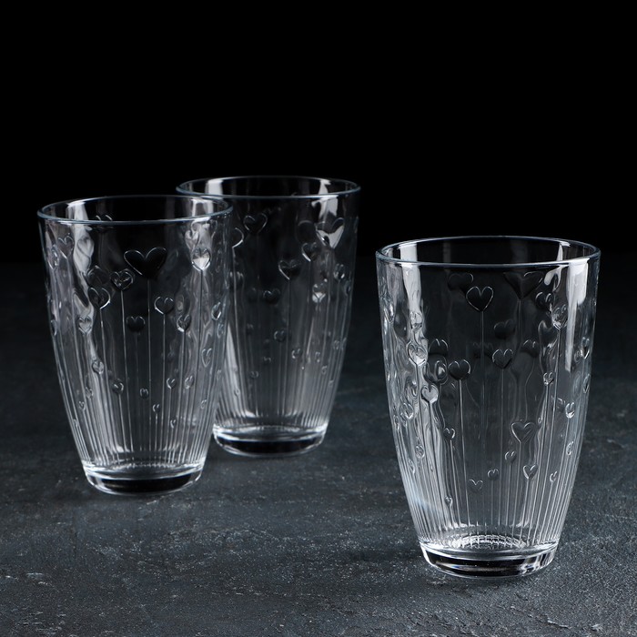 цена Набор стеклянных стаканов «Мармелад», 360 мл, 3 шт