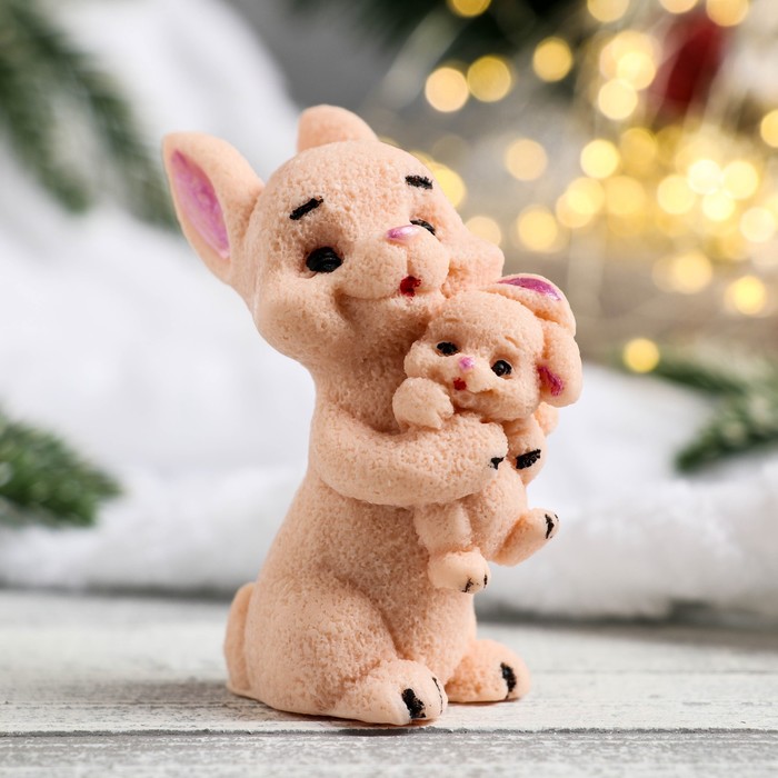 

Фигурное мыло "Миссис Заяц с малышом" коричневый, 60гр, 6х4х8см