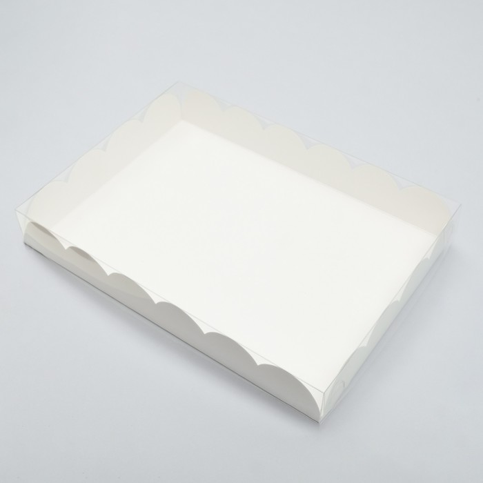 Коробочка для печенья белая, 25 х 18 х 4 см коробочка для печенья мятная 18 х 18 х 3