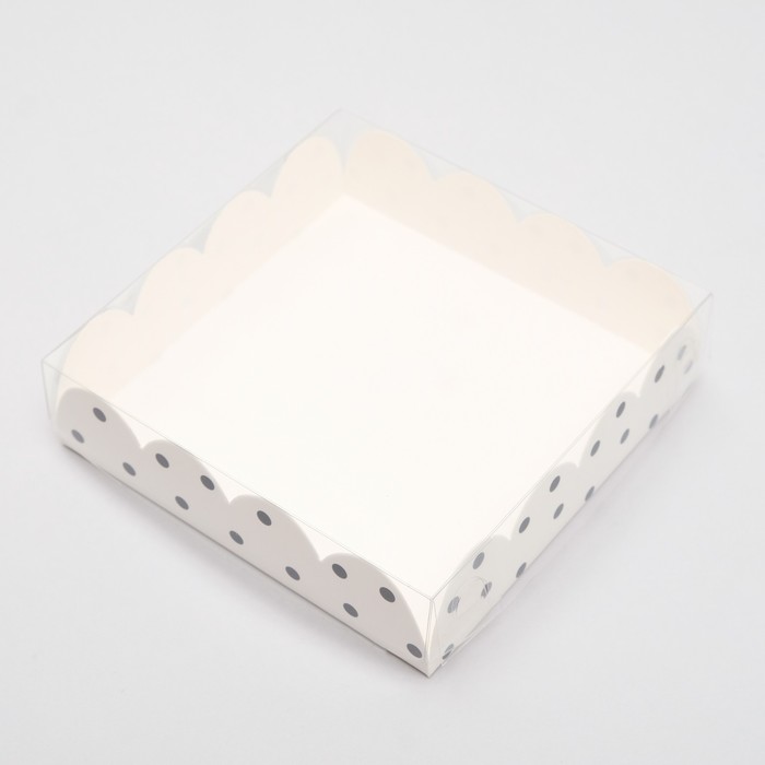 Коробочка для печенья Горох, белая, 12 х 12 х 3 см