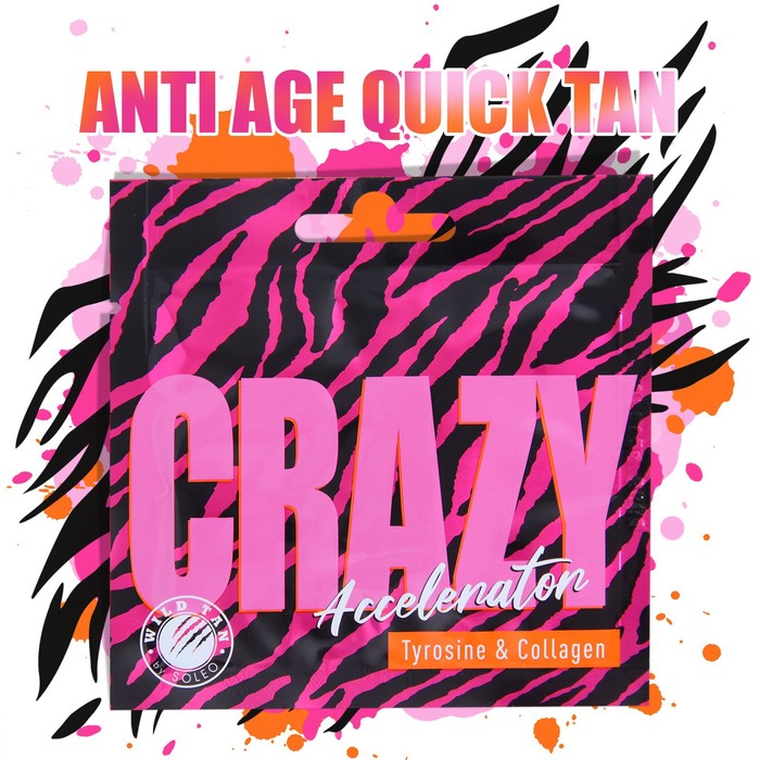 Ускоритель загара SOLEO, WILD TAN, Crazy Accelerator, с коллагеном, 15 мл